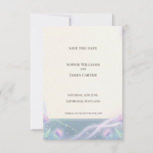 Teal Thistle Save the Date Card