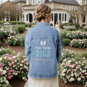 Teal Tiffany Theme Wedding Bridal Denim Jacket