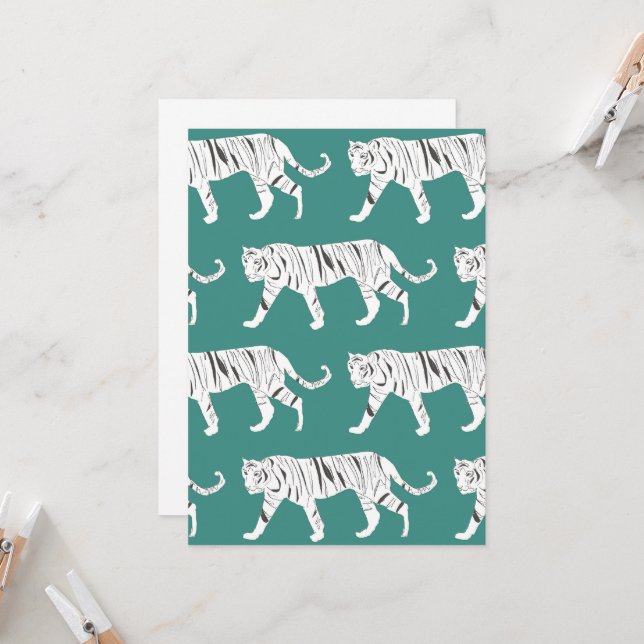 Teal Tiger Invitation (Front/Back In Situ)