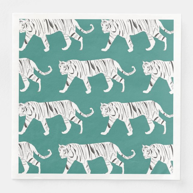 Teal Tiger Napkin (Front)