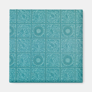 Teal Tile Pattern (by William Morris) Magnet