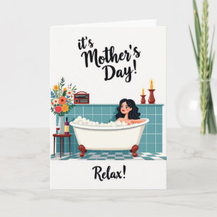 Teal Tile Relaxing Bath Card