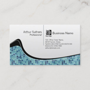 Teal Tiles Wave Pattern Business Card