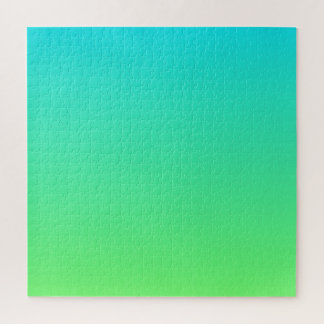 Teal to Lime Green | Modern Colour Gradient Ombre Jigsaw Puzzle