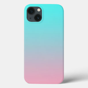 Teal to Pink Simple Gradient Blended Background iPhone 13 Case