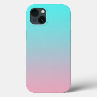 Teal to Pink Simple Gradient Blended Background iPhone 13 Case