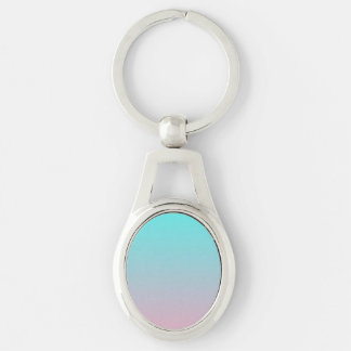 Teal to Pink Simple Gradient Blended Background Key Ring