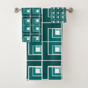 Teal Topsy Turvy  Bath Towel Set