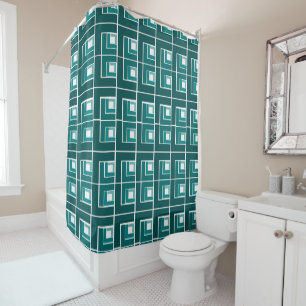 Teal Topsy Turvy  Shower Curtain
