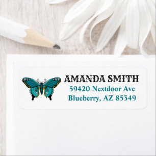 Teal Traditional Tattoo Butterfly