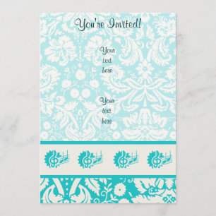 Teal Treble Clef Invitation