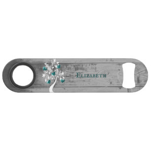 Teal Tree of Hearts Personalised Bottle Opener