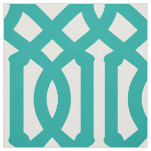 Teal Trellis Large Scale Fabric
