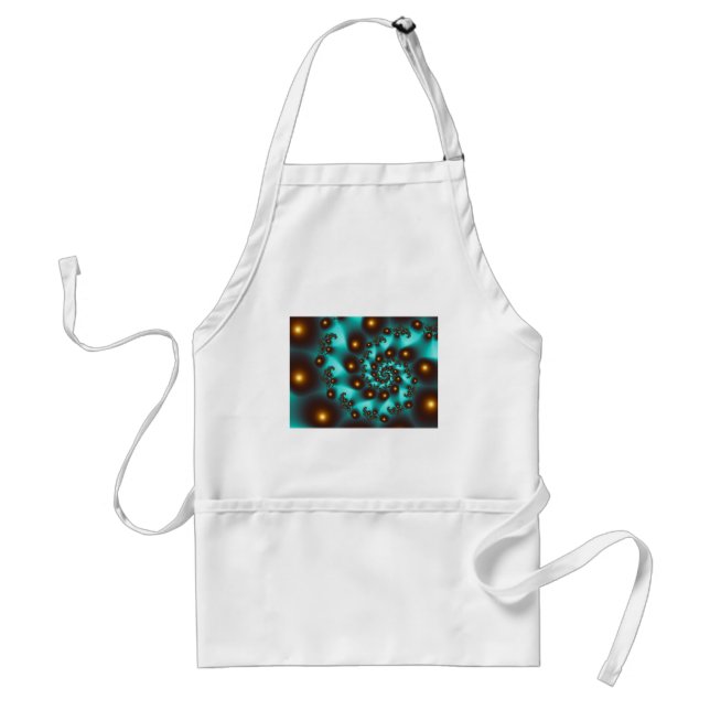 Teal Trippy Abstract Fine Art Fractal Standard Apron (Front)