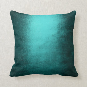 Teal Tropical Aquatic Green Gray Abstract Ocean Cushion