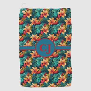 Teal Tropical Paradise Golf Towel