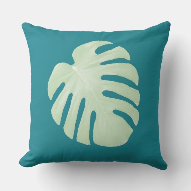 Teal Tropical Pillow (Front)
