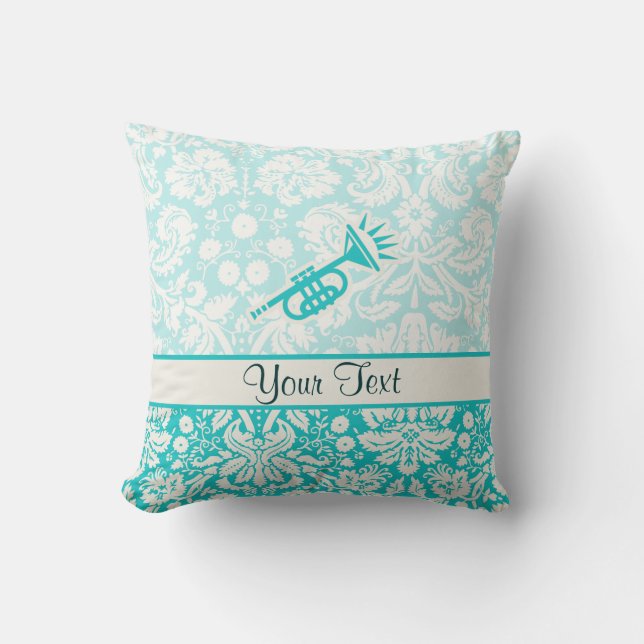 Teal Trumpet Cushion (Front)