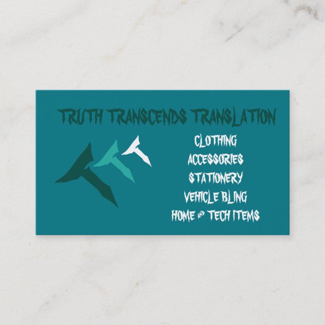 Teal truth biz card (Front)