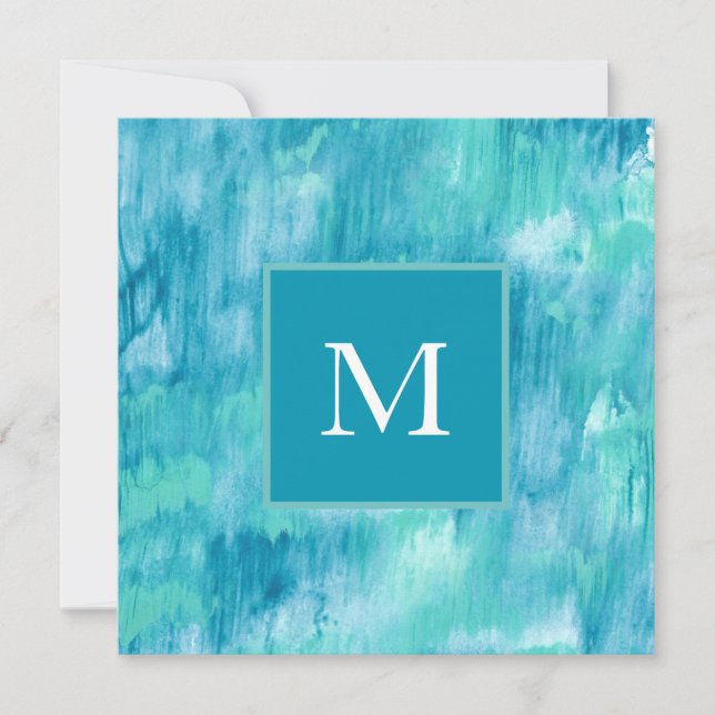 Teal Turquoise Abstract Card (Front)