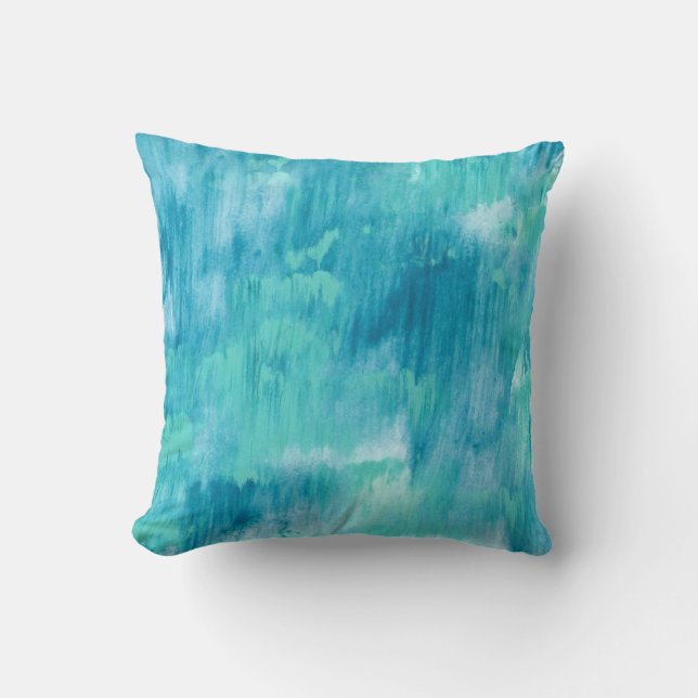 Teal Turquoise Abstract Cushion (Front)