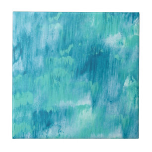 Teal Turquoise Abstract Tile