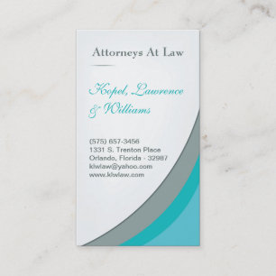 Teal Turquoise Aqua Blue Law Firm Business Card