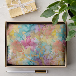 Teal Turquoise Aqua Blue Pink Purple Gold Marble Tissue Paper
