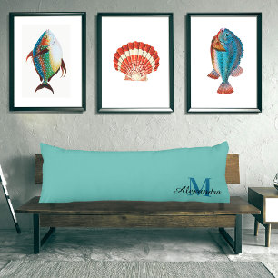 Teal Turquoise Aqua Blue solid colour pillow