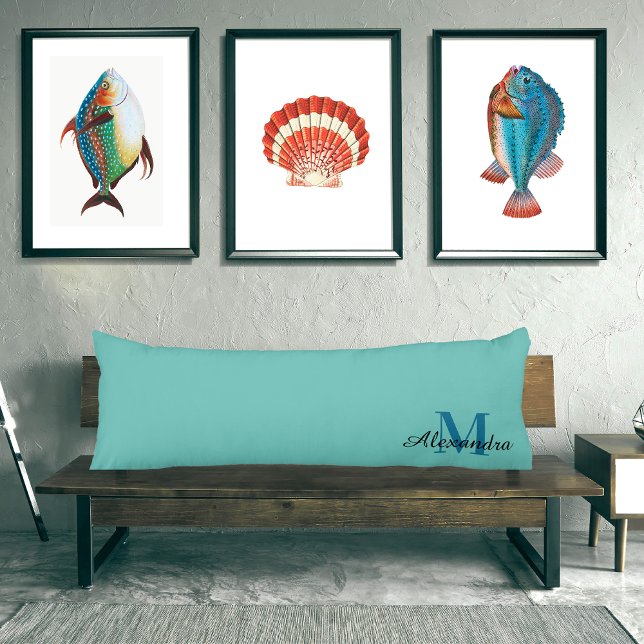 Teal Turquoise Aqua Blue solid colour pillow (Creator Uploaded)