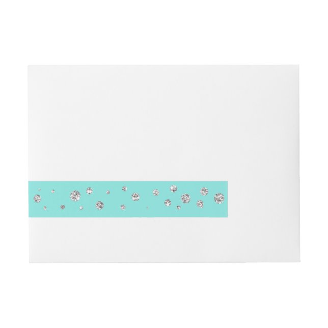 Teal Turquoise Blue & Bow Wedding Wraparound Address Label (Front)