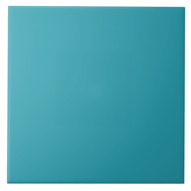 Teal Turquoise Blue Solid Colour Tile (Front)