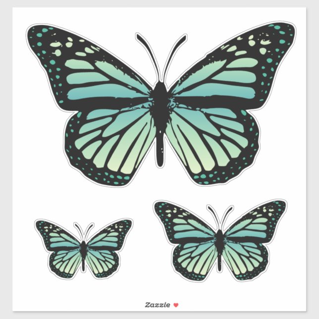 Teal Turquoise Butterfly (Sheet)