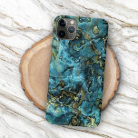 Teal Turquoise Faux Gold Minerals Agate Pattern iPhone 13 Pro Max Case<br><div class="desc">Beautiful contemporary teal blue green, aqua turquoise and faux gold coloured agate minerals pattern. Ornate, funky, modern and whimsical hipster design for the elegant artistic fashionista or artsy fashion diva, hip trendsetter, vintage retro art style or abstract graphic digital geometric motif designer. Unique, pretty, decorative, fashionable and trendy motif available...</div>