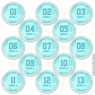 teal turquoise girly soccer birthday party favors