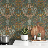 Teal Turquoise Gold William Morris