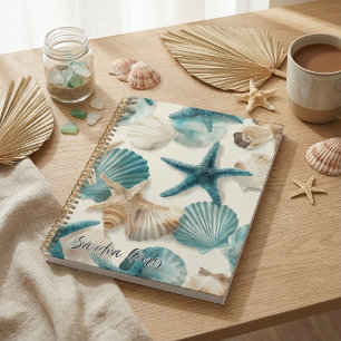 Teal Turquoise green corals pattern Planner