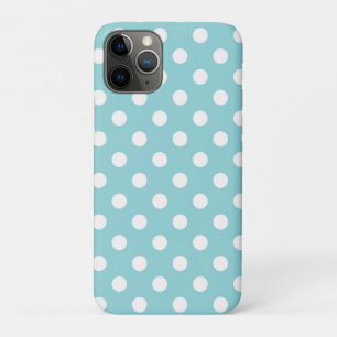 Teal Turquoise Green & White Polka Dots Dot iPhone 11 Pro Case