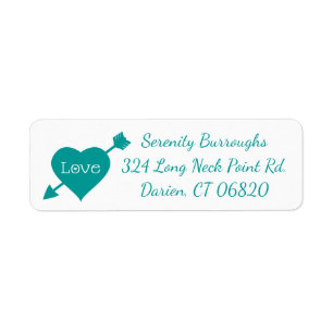 Teal Turquoise heart Love Wedding Party