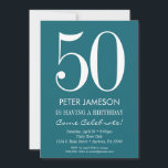 Teal Turquoise Modern Adult Birthday Invitations<br><div class="desc">A simple and modern teal turquoise and white birthday invitation for milestone or any age birthday.  This invite is for any age including milestones: 18th 21st 30th 35th 40th 45th 50th 55th 60th 65th 70th 75th 80th 85th 90th</div>