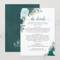 Teal & Turquoise Roses Rustic Wedding Details