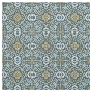 Teal Turquoise Seafoam Green Bali Batik Pattern Fabric