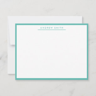 Teal Turquoise Simple Line Modern Stylish Elegant Card
