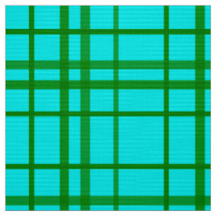 Teal Turquoise Tartan Plaid Pattern Design Fabric