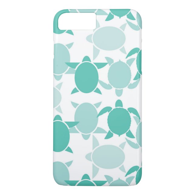 Teal Turtle Pattern Case-Mate iPhone Case (Back)