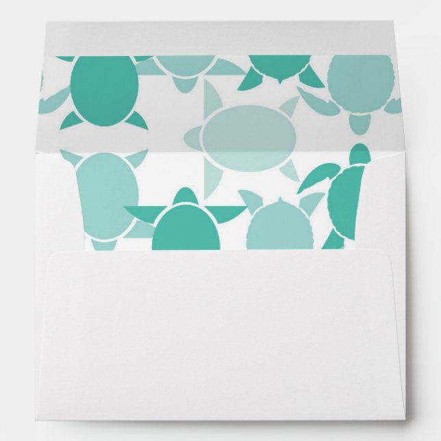 Teal Turtle Pattern Envelope (Back (Bottom))