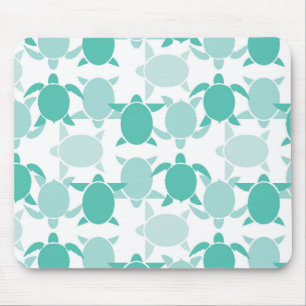 Teal Turtle Pattern Mouse Mat