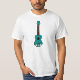 teal ukulele hibiscus design T-Shirt