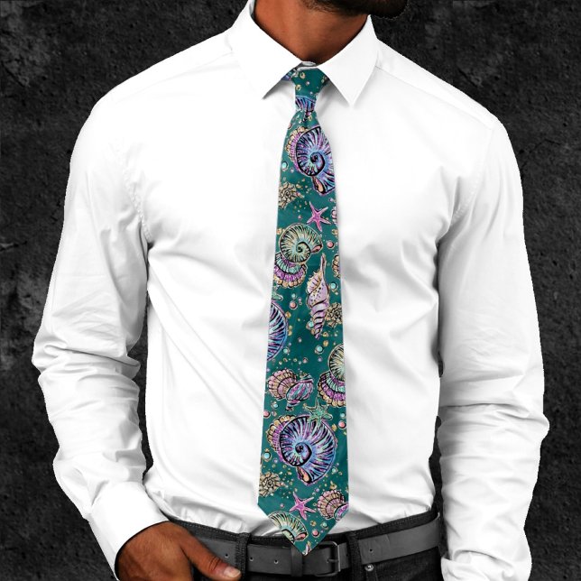 Teal Underwater Luxe | Gorgeous Pastel Seashells N Tie (Creator Uploaded)
