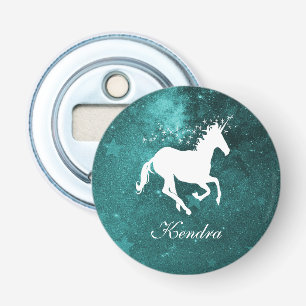 Teal Unicorn Personalised Bottle Opener